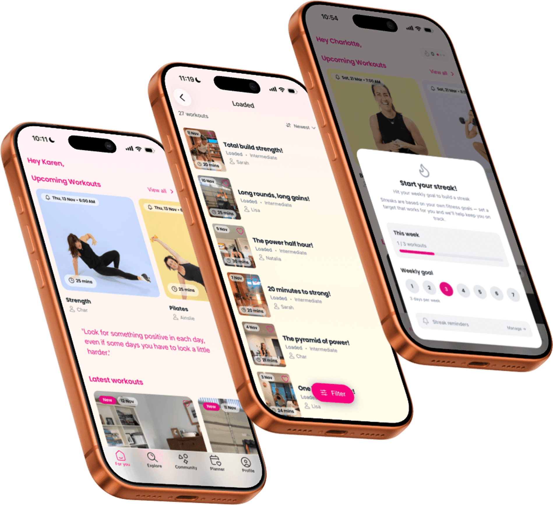 Move it Mama app screens